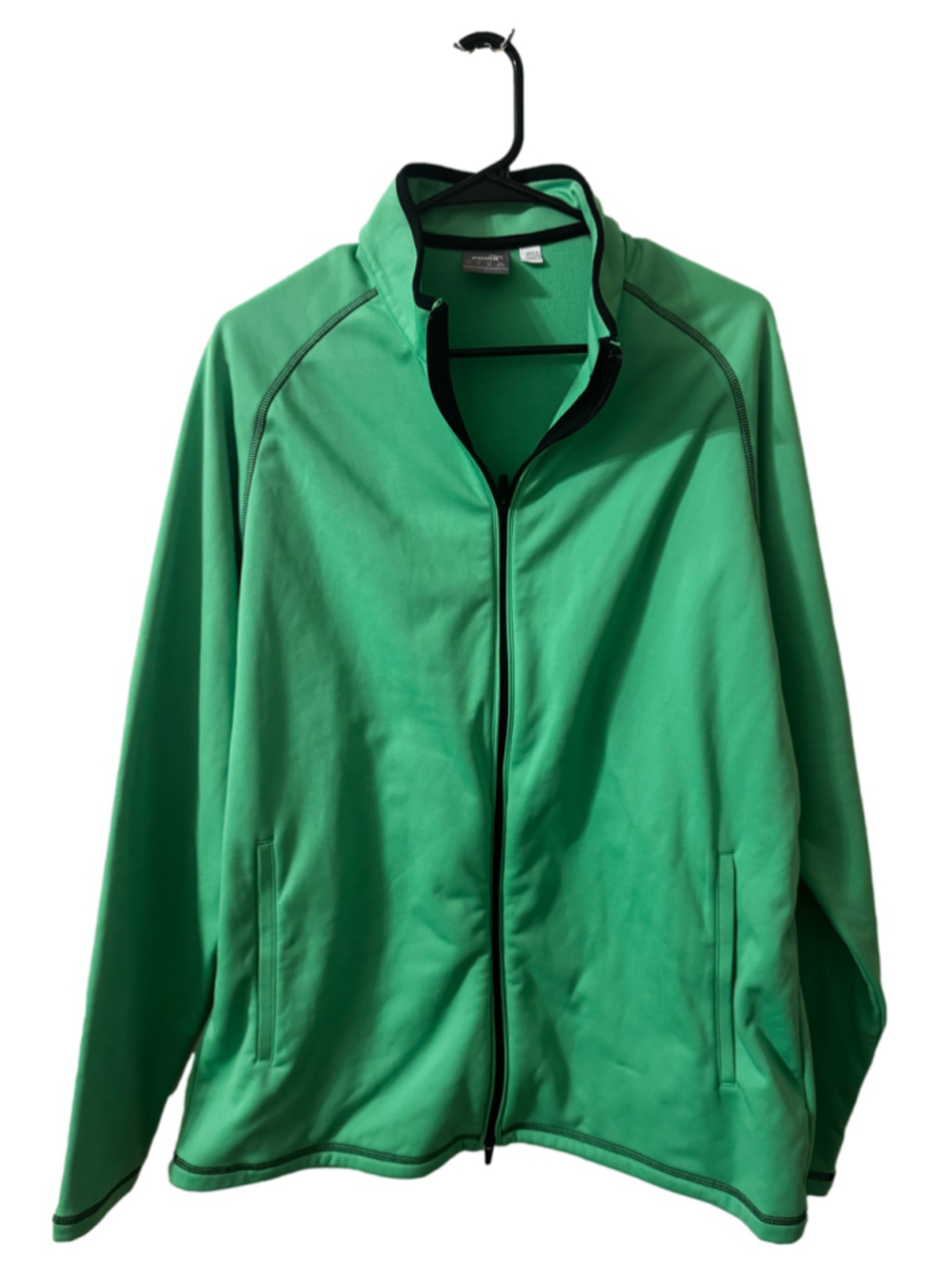 Puma Zip Up Jacket Green Black Size Large